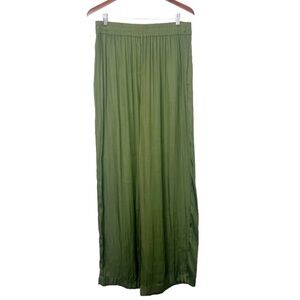 House of Harlow 1960 Silky Wide Leg Pants Green LG NWT